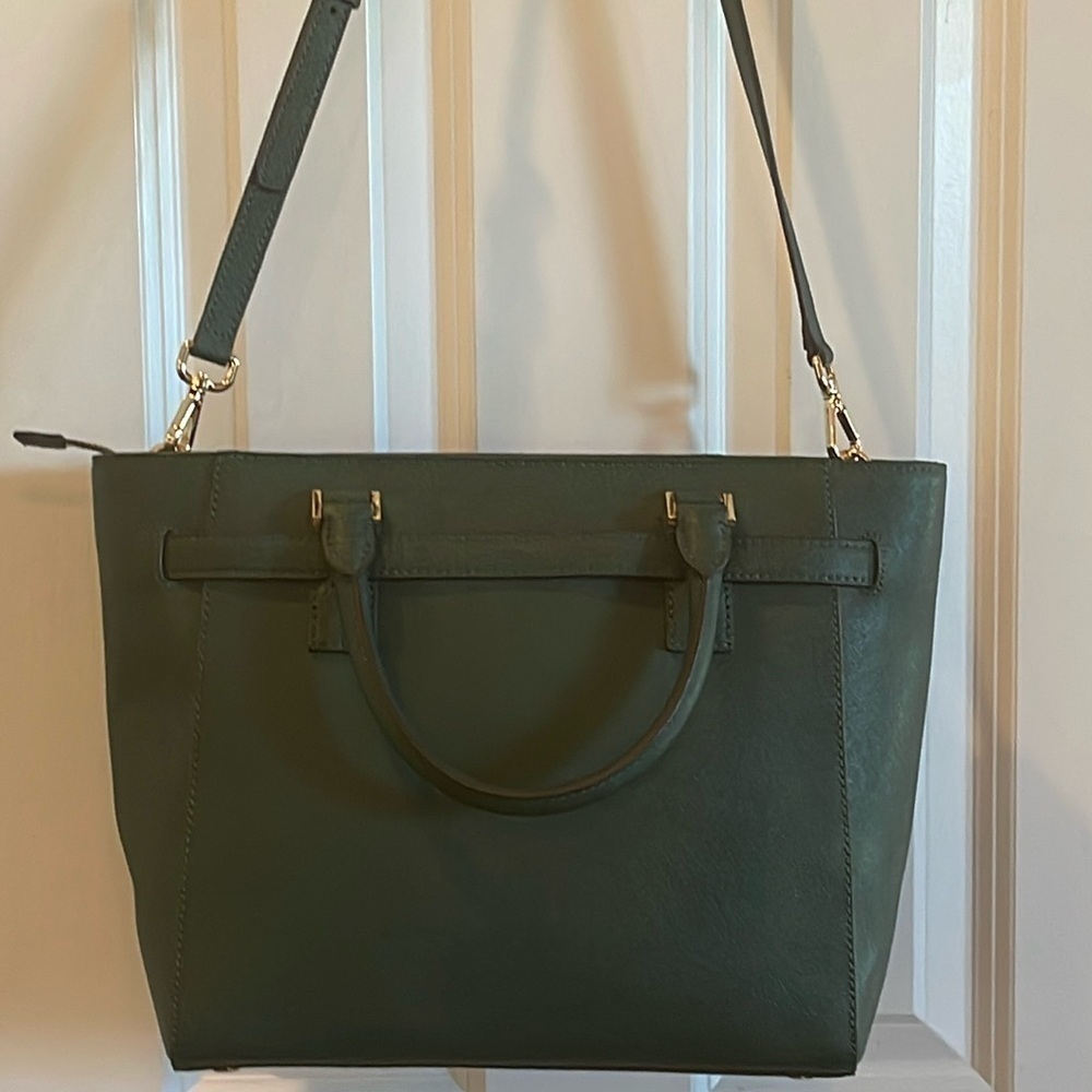 Michael Kors Green Traveler Studded Satchel/ Crossbody Bag - Picture 9 of 17